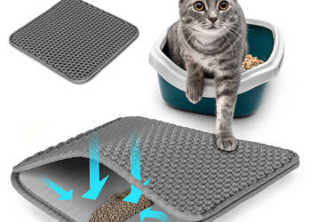 Mata dwuwarstwowa wycieraczka pod kuwetę dla kota szara Petsi
