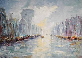 Obraz Olejny "Gdański żuraw" Adam Nowakowski