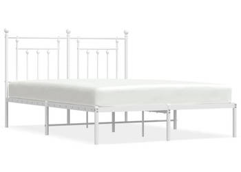 Łóżko Metalowe Białe Rama Łóżka Ze Stelażem Biała 140x200 cm WM-353587