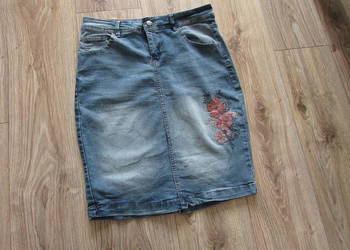 spódnica jeansowa rozm 40 L Beloved jeans haft róża