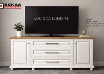 SALON Klasyczna Biała Komoda LONDYN 160` Dąb Biały Producent BEKAS Meble
