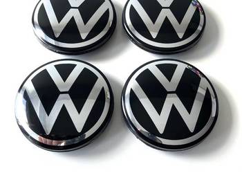 Srebrne dekielki 4x 65mm do felg VW Volkswagen kapselki zaślepki emblematy!