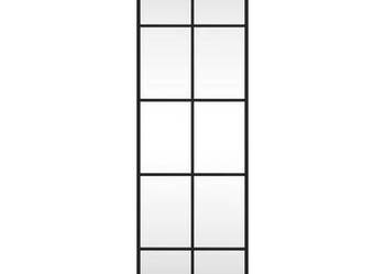 vidaXL Lustro ścienne, czarne, 30x100 cm, prostokątne, żelazo(sku358643)