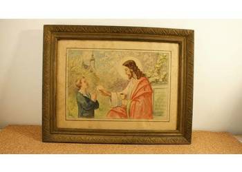 Pamiątka Pierwszej Komunii Świętej 1958 r. – obraz religijny w rzeźbionej d