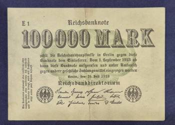 Niemcy banknot 100000 marek 1923