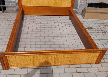 Stylowe łóżko art deco rattan lata 1920-30