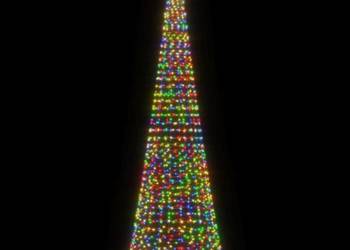 vidaXL Choinka LED na maszcie flagowym 1534 diody LED Kolorowa (SKU:358118)