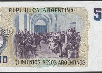 Argentyna 500 pesos 1984 - stan bankowy UNC