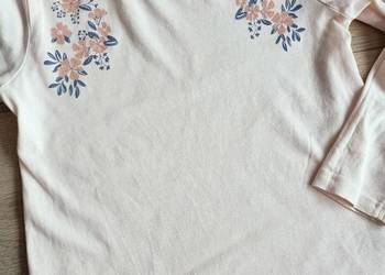 Bluzka koszulka dziewczęca na długi rękaw ecru 116