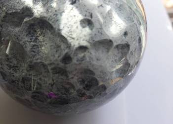 Kula szklana przycisk  popielata