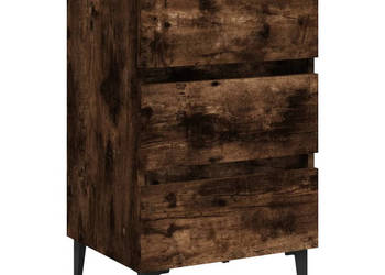 Szafka nocna z metalowymi nóżkami przydymiony dąb 40x35x69 cm WM-813140