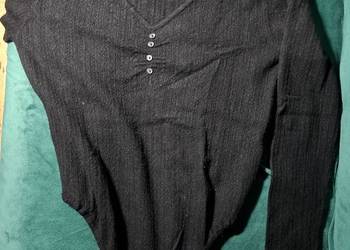 Czarne body dzianinowe z długim rękawem L/40