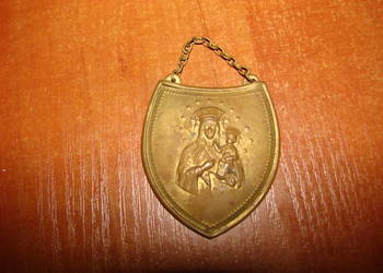 Matka Boska mały mosiężny ryngraf