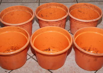 6 szt.duże doniczki pojemniki pastelowe produkcyjne do rozsady 26-20cm