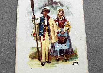 Pocztówka - Stroje ludowe - Góralskie Pieniny J. M. Szancer