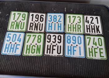 Kolekcjonerskie tablice rejestracyjne niemieckie, motorower, 10 sztuk