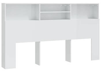 Wezgłowie łóżka z półkami biel z połyskiem 180x19x1035 cm WM-811886