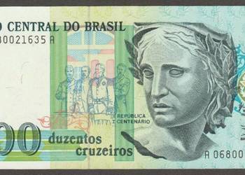 BRAZYLIA  200 CRUZEIROS - STAN BANKOWY UNC