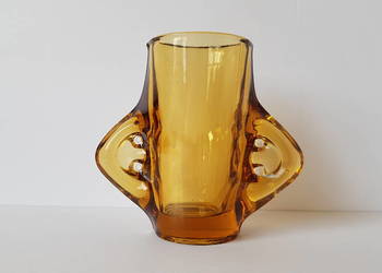 Wazon / wazonik NYGUS (nr 2), Ząbkowice, kolorowe szkło PRL