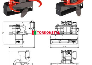Chwytak kłód drewna oraz gałęzi wraz z piłą hydrauliczną