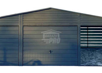 Garaż blaszany 6x6m wiata 3m 2x Brama drzwi Dach dwuspadowy GP597