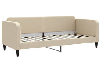 Sofa z funkcją spania kremowa obita tkaniną 80x200 cm WM-354032