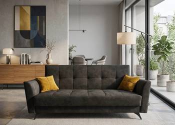 Wersalka Madis Czarna, Funkcja Spania, Dostawa 0zł!