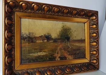 Stary obraz olejny na płótnie syg. Michał Pociecha 1852-1908
