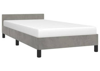 Rama łóżka bez materaca jasnoszare aksamitna 90x190 cm WM-347543