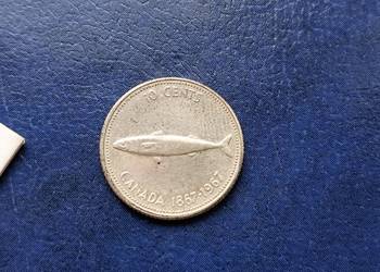 Stare monety 10 cent 1967 Kanada srebro