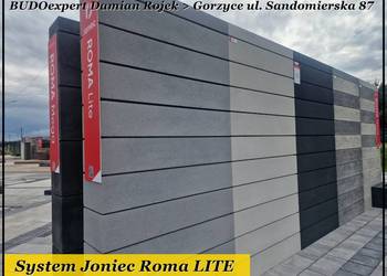 Smukły nowoczesny bloczek Joniec Roma Lite na ogrodzenie 3 kolory