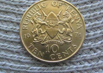Kenia 10 Cent 1971r - Ładna