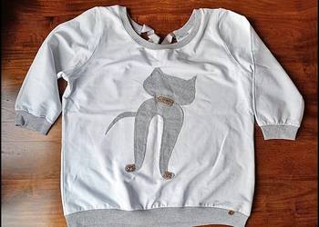 Bluza bluzka damska wzór Kota XL Wzrost 160-165cm bawełna Okazja!
