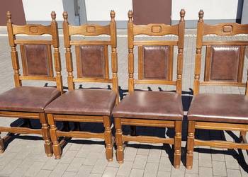 Antyki 4 krzesła - lite drewno