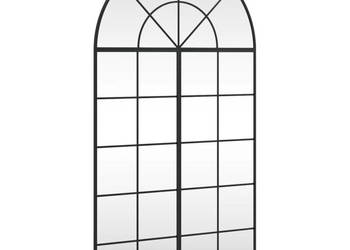 Lustro ścienne czarne 80x140 cm zakończone łukiem żelazo WM-3200609