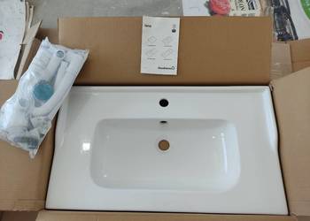 Umywalka ceramiczna GoodHome Lana 81,4 cm z syfonem, nowa, okazja