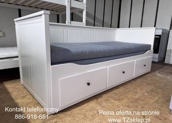 IKEA HEMNES Leżanka Łóżko z 3 szufladami, 2 materace ,białe Transport