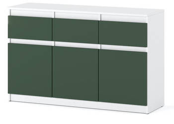 Komoda Oleksa Z 3 Szufladami 120cm Nowoczesna Rtv Biała Butelkowa Zieleń
