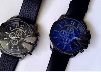 Sportowy DUŻY Zegarek Męski Mega Big Chief + Pasek Skórzany Skóra Naturalna