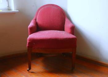 Dwa czerwone fotele oryginalne art deco retro vintage
