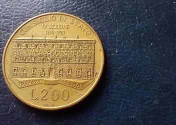Stare monety 200 lir 1990 Włochy