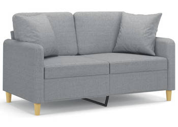 2-osobowa sofa z poduszkami jasnoszara 120 cm tkanina WM-3200901