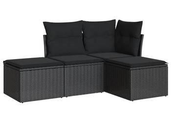 vidaXL 4-cz. zestaw wypoczynkowy do ogrodu, poduszki(SKU:3217475)