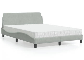 Łóżko z materacem jasnoszare aksamitne 120x200 cm WM-3208371