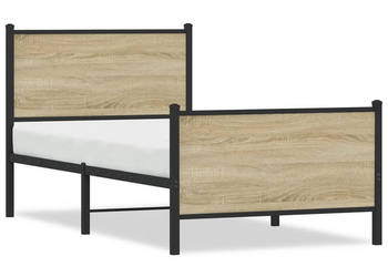 Łóżko Czarne Metalowe Rama Łóżka Metalowa Ze Stelażem 75x190 cm WM-4007724
