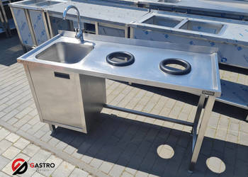 Zlew gastronomiczny z szafką i otworem na odpady 1500x600x850 mm