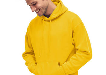 Bluza z kapturem "kangurka" żółta FRUIT of the LOOM