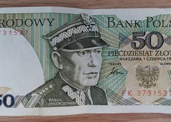 Banknot 50 zł z PRL-u z Karolem Świerczewskim
