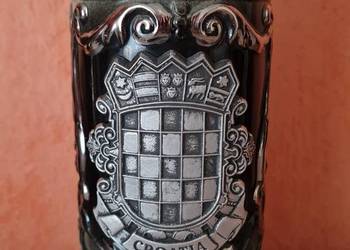 Unikatowy kufel ceramiczny – Herb Chorwacji – Styl Vintage