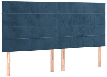 Zagłówek do łóżka z LED ciemnoniebieski 200x5x118/128 cm WM-3122494
